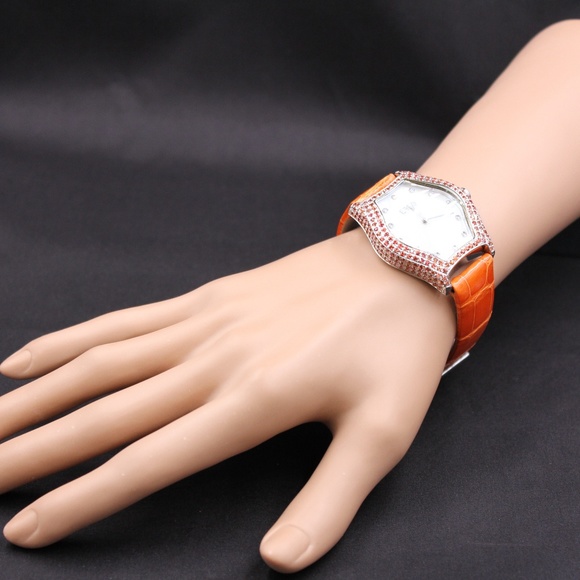Orange Sapphire Diamond 4.73 Ct Luxury Watch main image 7